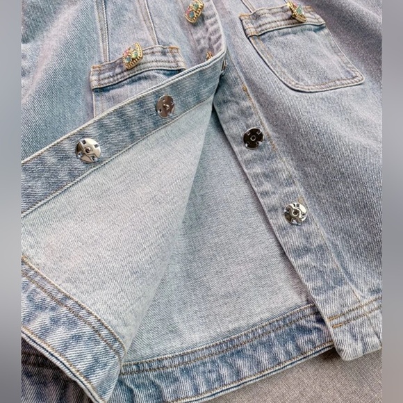 Denim summer mini button up dress - Picture 2 of 7
